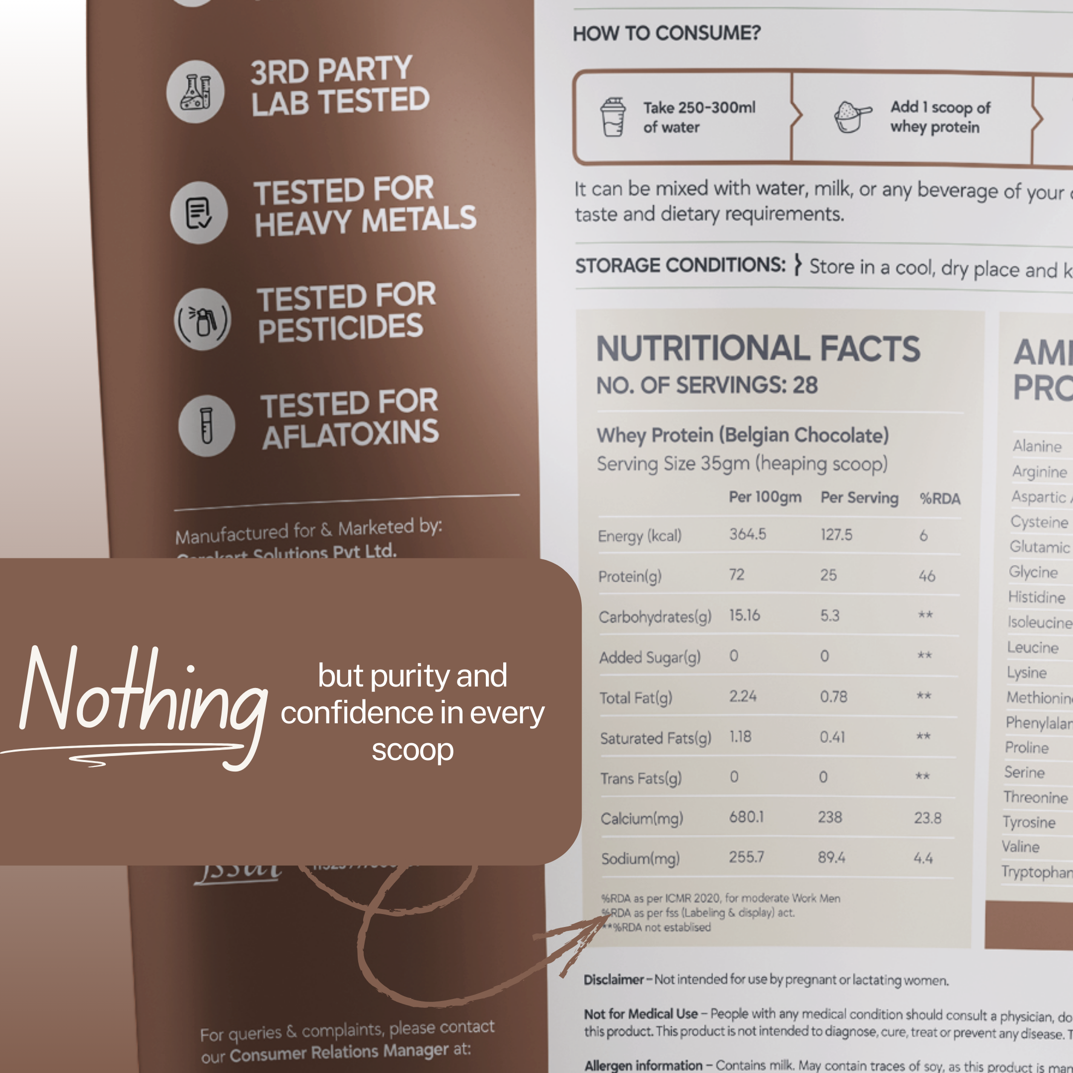 Gut-Light Whey Protein - Belgian Chocolate Pure Protein | No Gimmicks