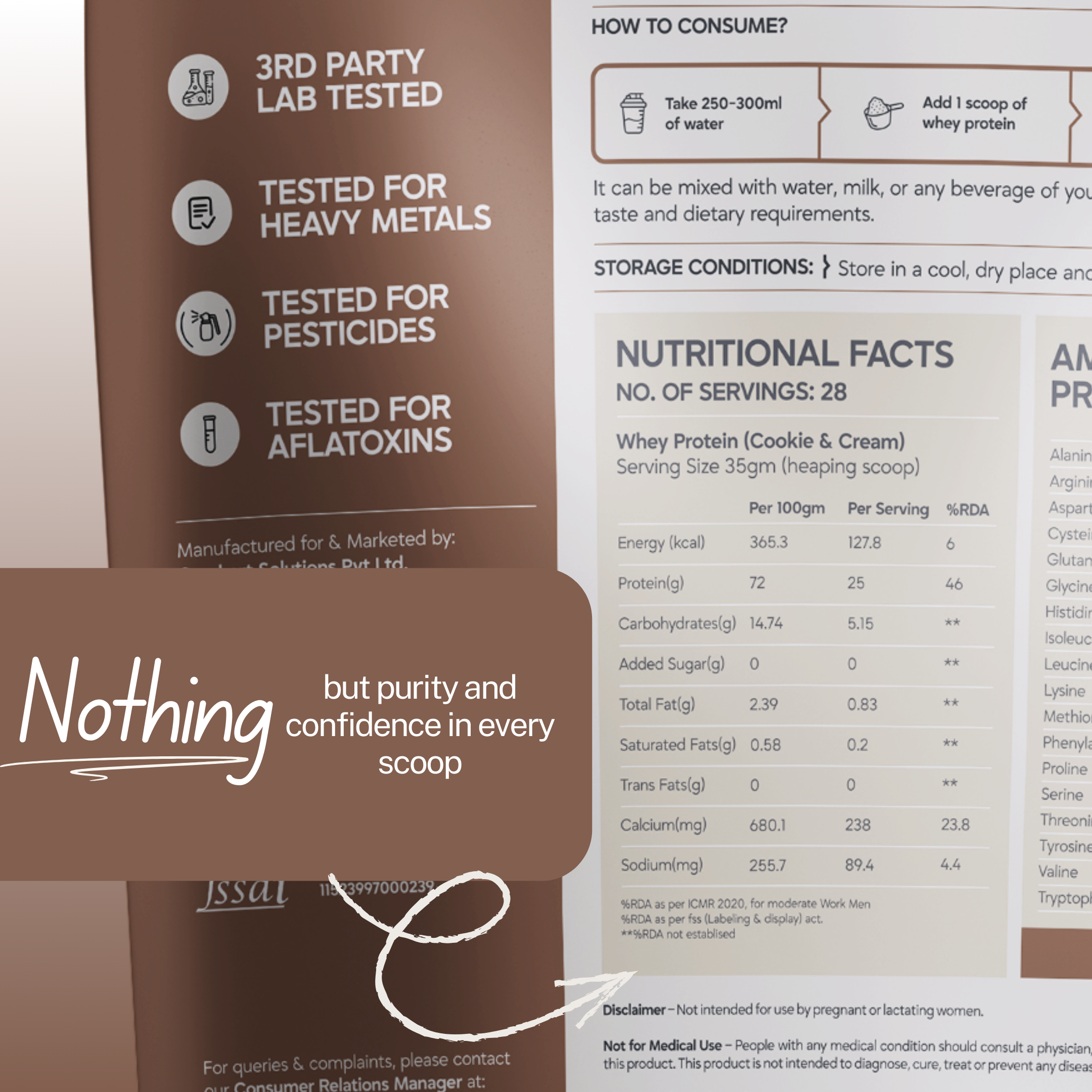 Gut-Light Whey Protein - Cookies & Cream | Pure Protein - No Gimmicks