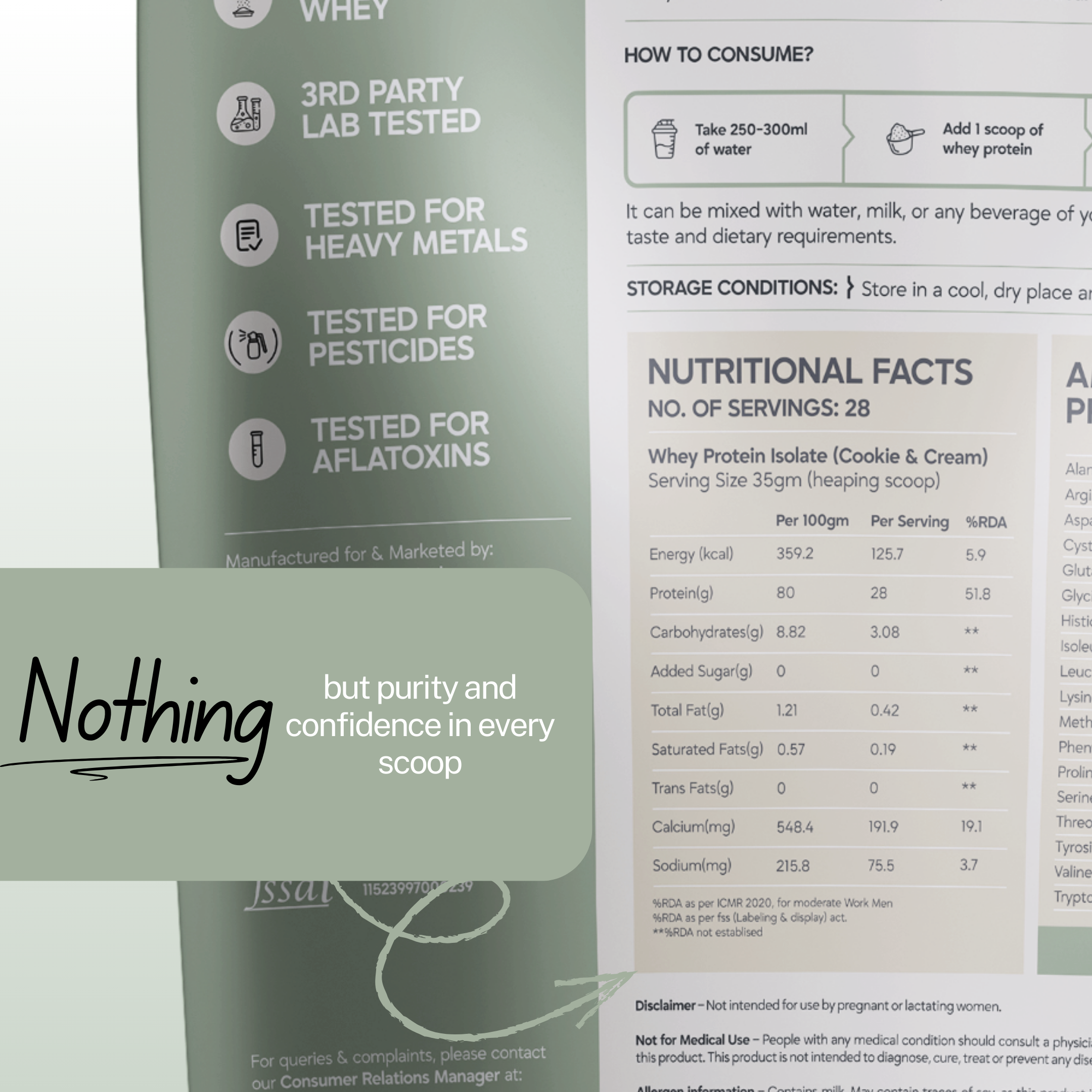 Gut-Light Whey Protein Isolate - Cookies & Cream | Pure Protein - No Gimmicks