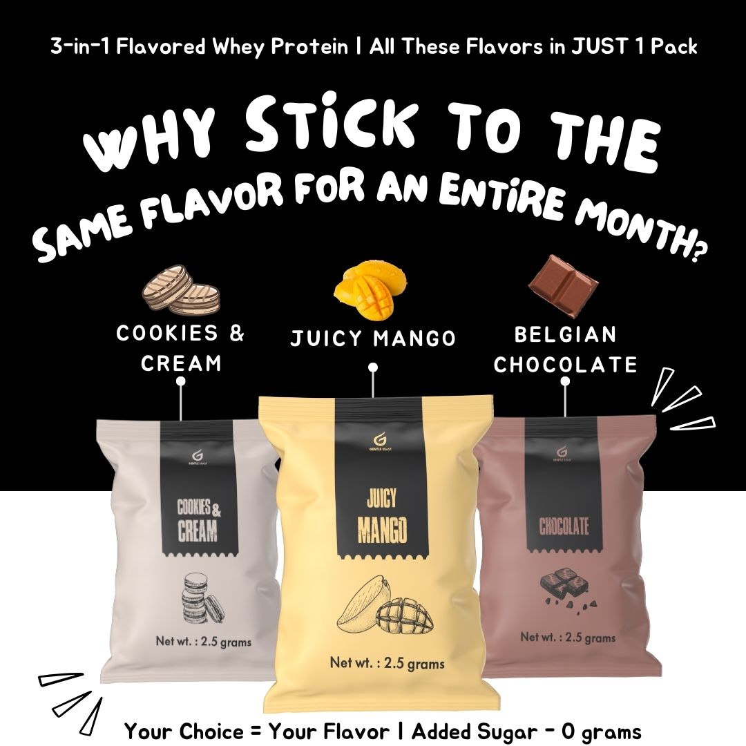 Multi-Flavored 100% Whey Protein | 3-in-1 Flavors | Gluten & Hormone Free Whey - (24g Pure Protein)