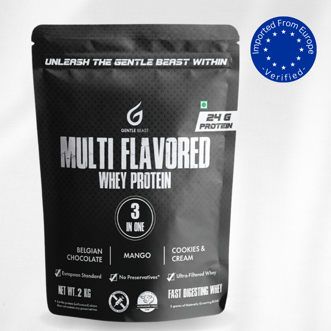 Multi-Flavored 100% Whey Protein | 3-in-1 Flavors | Gluten & Hormone Free Whey - (24g Pure Protein)