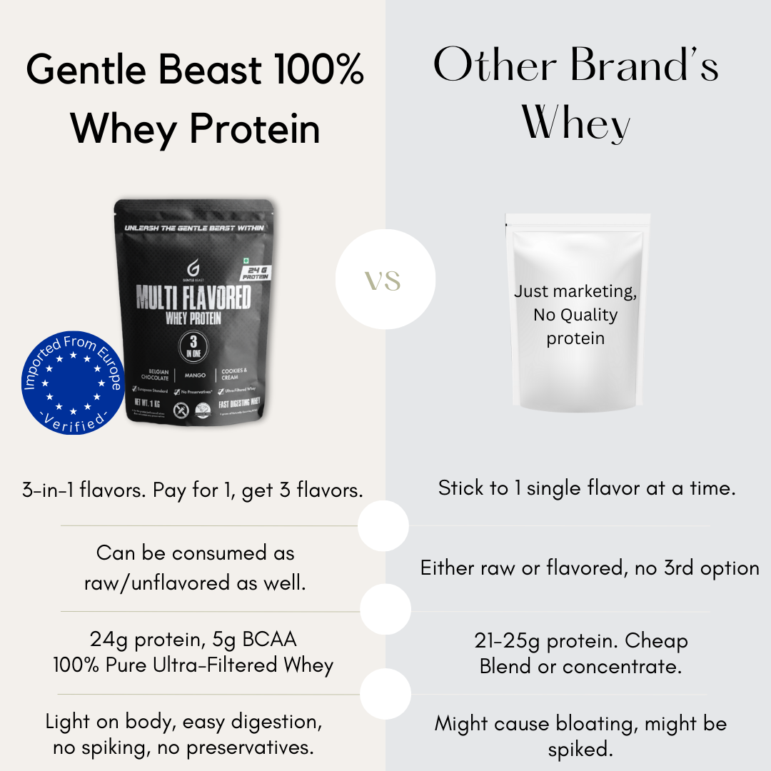 Multi-Flavored 100% Whey Protein | 3-in-1 Flavors | Gluten & Hormone Free Whey - (24g Pure Protein)