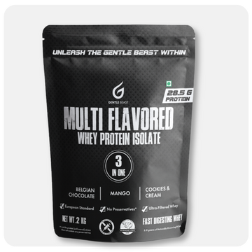 Multi-Flavored 100% Whey Protein Isolate  | 3-in-1 Flavors | Gluten & Hormone Free Whey - 2Kg (28.5g Protein)