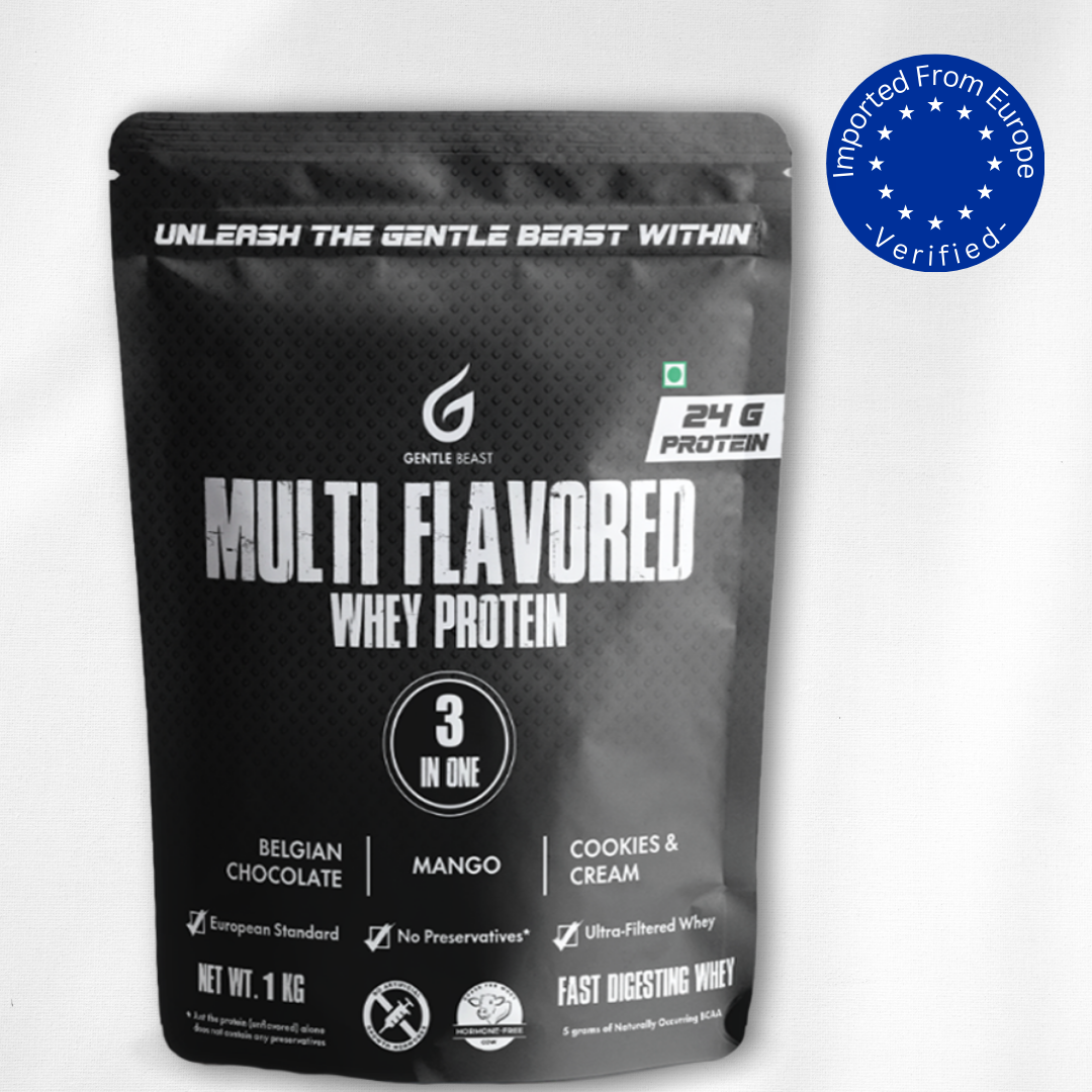 Multi-Flavored 100% Whey Protein | 3-in-1 Flavors | Gluten & Hormone Free Whey - (24g Pure Protein)