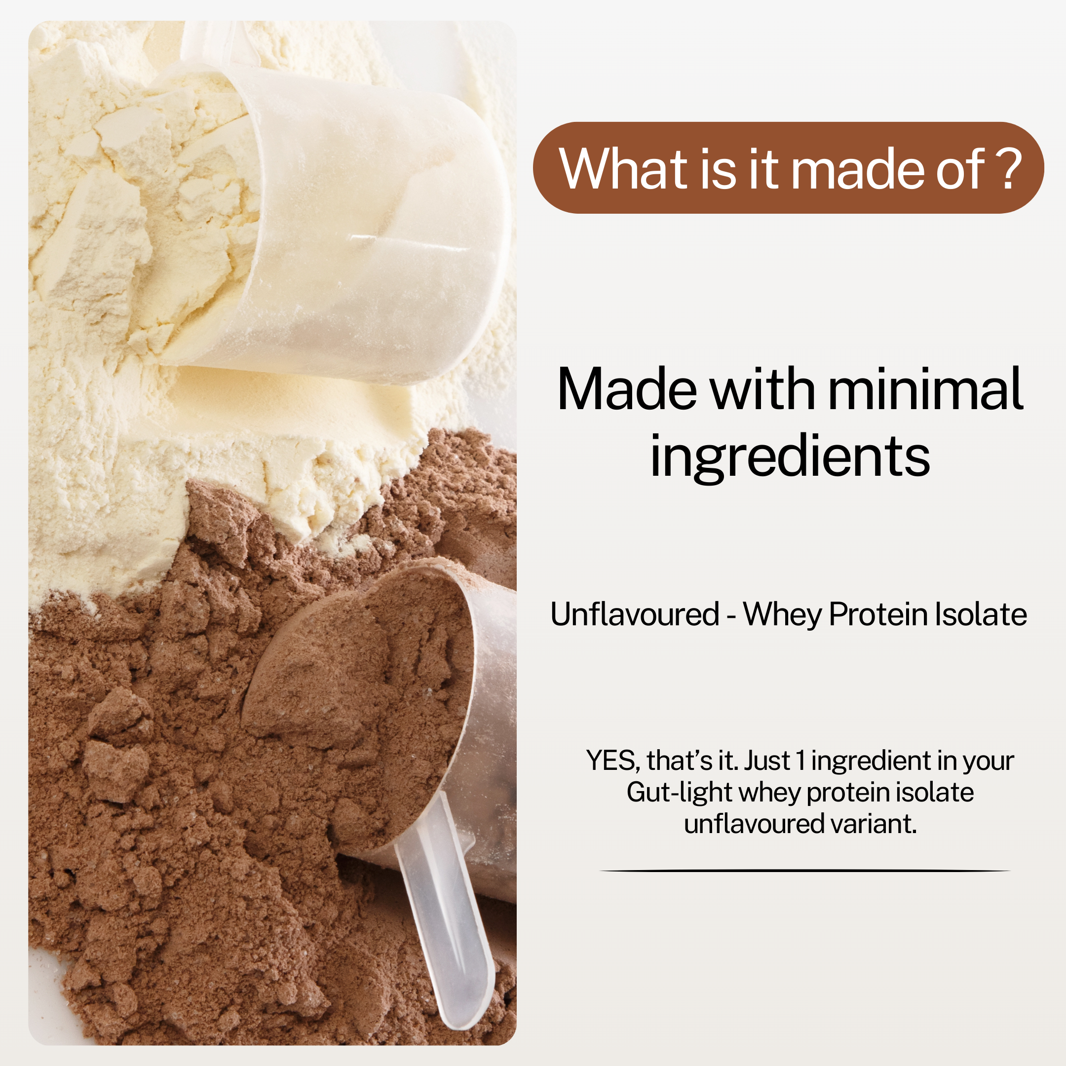 Gut-Light Whey Protein Isolate - Unflavoured | Pure Protein, No Gimmicks