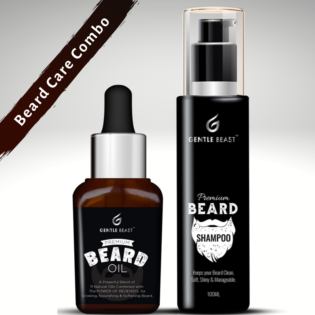 Gentle Beast Beard Oil & Beard Shampoo Combo | Beard Care Essentials