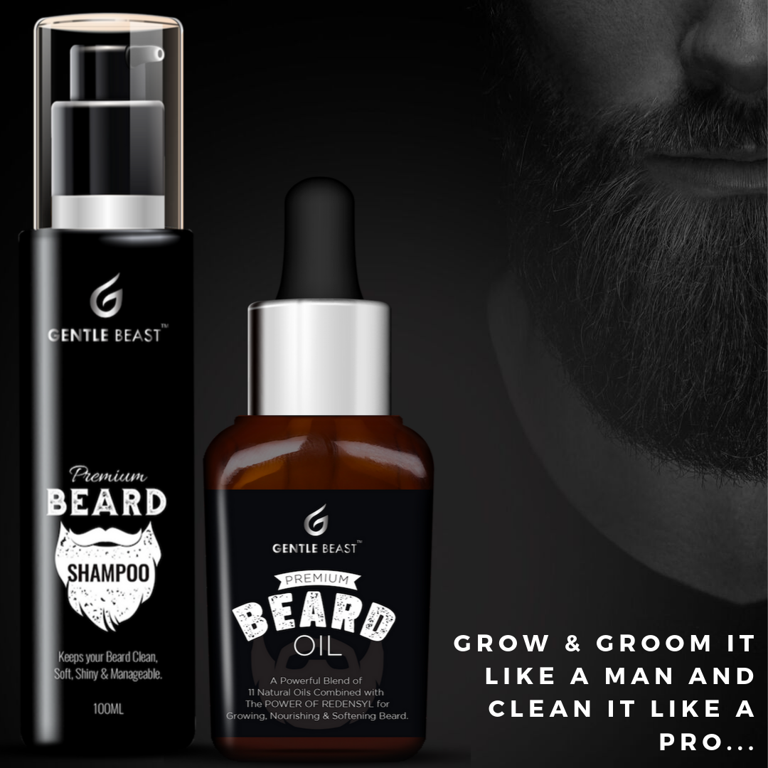 Gentle Beast Beard Oil & Beard Shampoo Combo | Beard Care Essentials