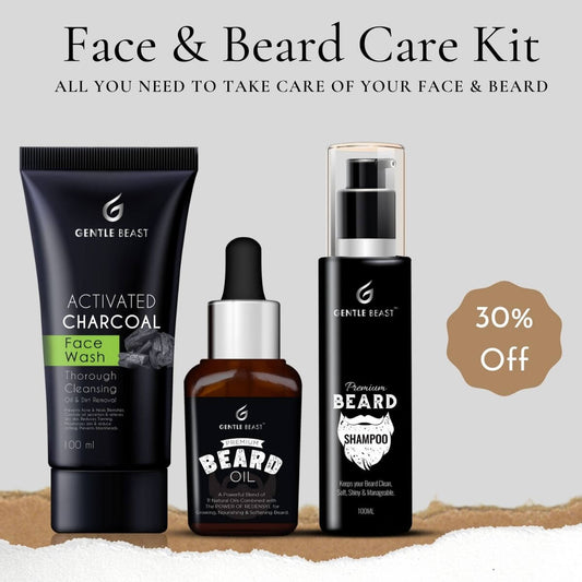 Face & Beard Care Combo Kit | Face Wash, Beard Oil & Beard Shampoo