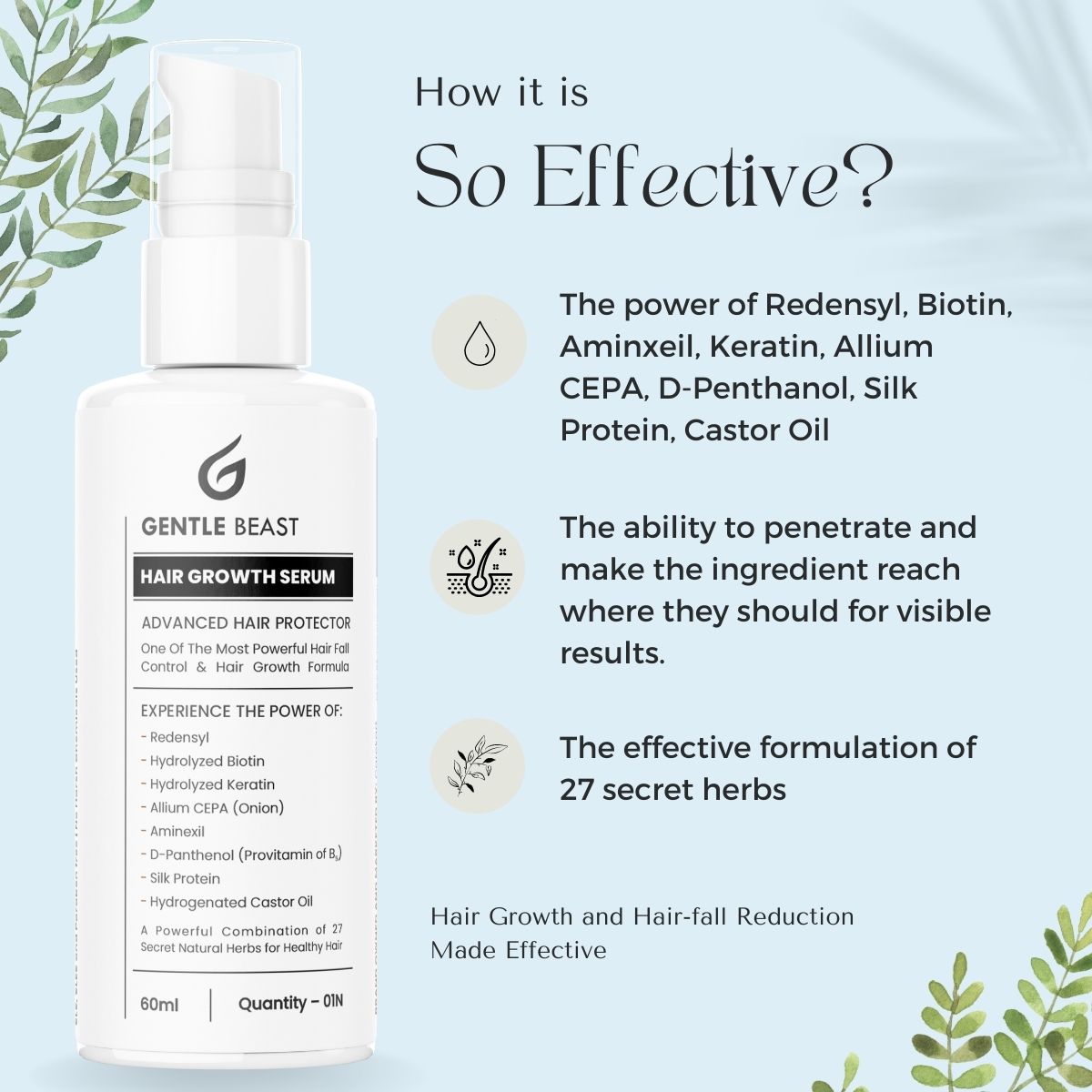 Gentle Beast Hair Growth Serum Advanced Hair Protector Regrow Hair